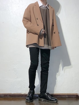 「UNIQLO（ユニクロ）のWOMEN ウルトラストレッチジーンズ（デニムパンツ）」を使った、こーきさん（メンズ・172cm）の冬コーディネート