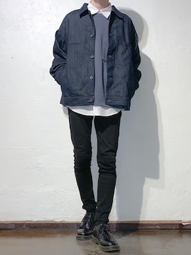 「UNIQLO（ユニクロ）のWOMEN ウルトラストレッチジーンズ（デニムパンツ）」を使った、こーきさん（メンズ・172cm）の冬コーディネート