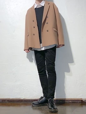 「UNIQLO（ユニクロ）のWOMEN ウルトラストレッチジーンズ（デニムパンツ）」を使った、こーきさん（メンズ・172cm）の冬コーディネート