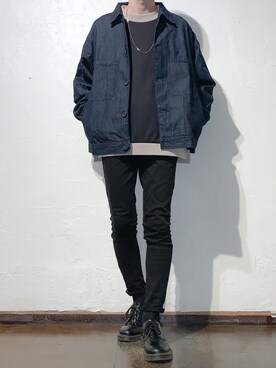 「UNIQLO（ユニクロ）のWOMEN ウルトラストレッチジーンズ（デニムパンツ）」を使った、こーきさん（メンズ・172cm）の冬コーディネート