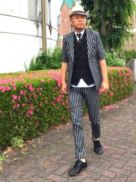 「ニットタイ」｜「アイテム（その他）」を使った、でゑさん（メンズ・175cm）の夏コーディネート