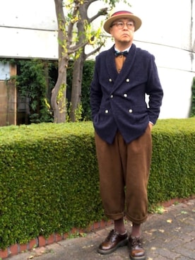 「蝶タイ」｜でゑさん（メンズ・175cm）の冬コーディネート