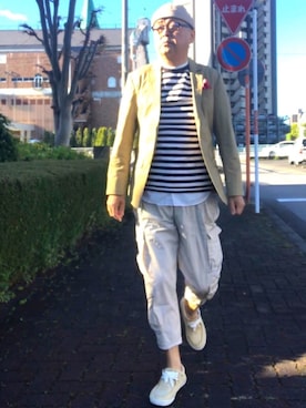 「マリンコーデ」｜「アイテム（その他）」を使った、でゑさん（メンズ・175cm）の春コーディネート