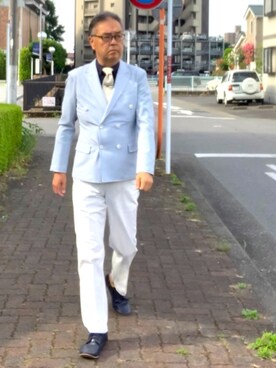「ネクタイピン」｜「アイテム（その他）」を使った、でゑさん（メンズ・175cm）の春コーディネート