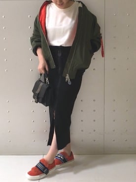 「アキコーデ」｜「アイテム（スリッポン）」を使った、PALUさん（レディース・157cm）の夏コーディネート