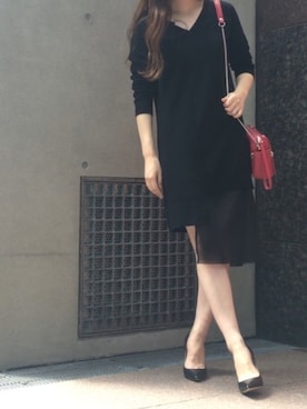 「赤リップ」｜PALUさん（レディース・157cm）の秋コーディネート