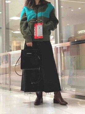 「DIESEL（ディーゼル）のアイテム（スカート）」を使った、PALUさん（レディース・157cm）の秋コーディネート