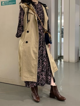 「ガラワンピース」｜PALUさん（レディース・157cm）の冬コーディネート