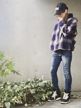 「unrelaxing（アンリラクシング）のアイテム（ブルゾン）」を使った、YUSUKEさん（メンズ・182cm）の春コーディネート