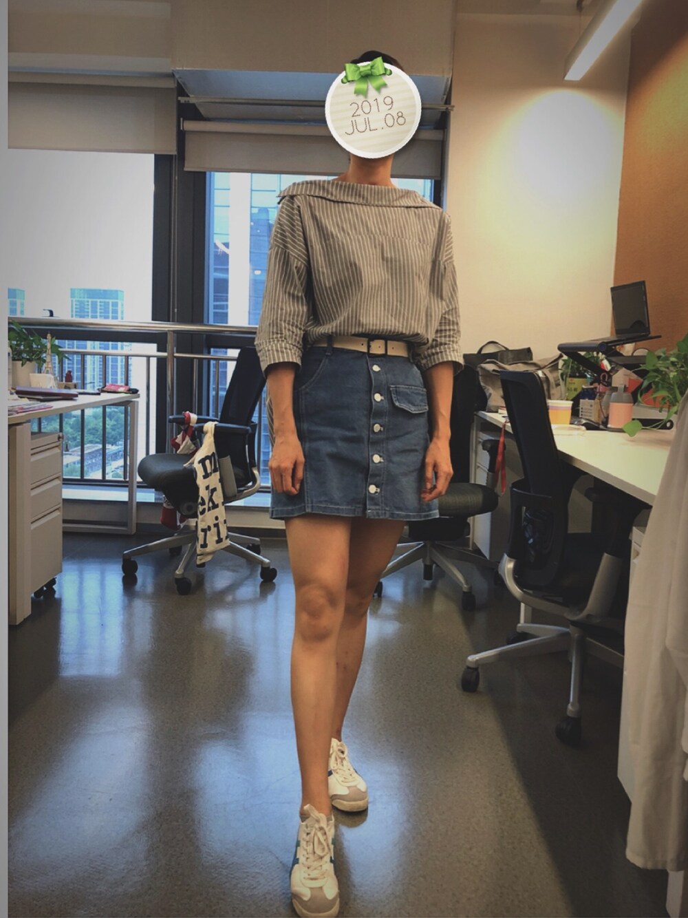「summer」｜「Onitsuka Tigerのアイテム（スニーカー、ホワイト系）」を使った、桃猪🍑さん（レディース・165cm）の夏コーディネートの1枚目の写真