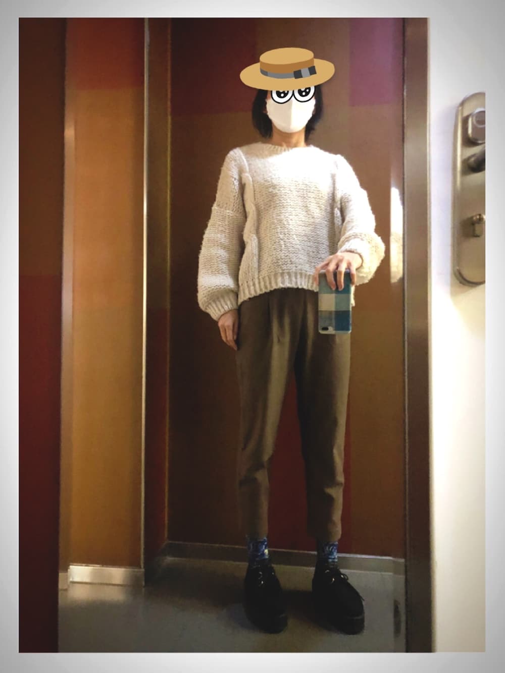 「lazy」｜「YOSUKEのyosuke / ラバーソール風レースアップシューズ（その他シューズ、ブラック系）」を使った、桃猪🍑さん（レディース・166cm）の春コーディネートの1枚目の写真