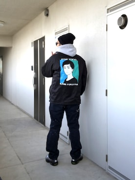 「uniform experiment」｜「アイテム（ナイロンジャケット）」を使った、モンモンさん（メンズ・170cm）の秋コーディネート
