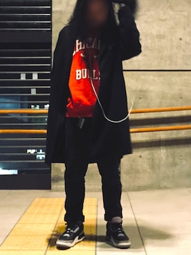 「A.P.C.（アーペーセー）のアイテム（チェスターコート）」を使った、モンモンさん（メンズ・170cm）の冬コーディネート