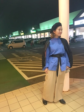 「サッシュベルト」｜「アイテム（MA-1）」を使った、ayaさん（レディース・152cm）の冬コーディネート