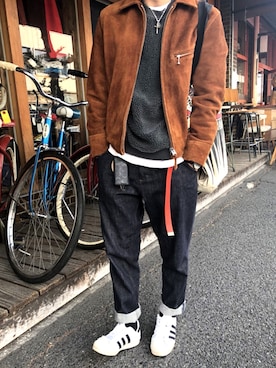 「CLUCT（クラクト）のアイテム（その他アウター）」を使った、syujiさん（メンズ・170cm）の冬コーディネート