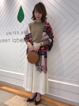 「サークルバッグ」｜「アイテム（パンプス）」を使った、西村（nishimura）さん（レディース・163cm）の冬コーディネート