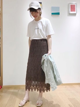 「OUTERSUNSET（アウターサンセット）のアイテム」を使った、西村（nishimura）さん（レディース・163cm）の春コーディネート