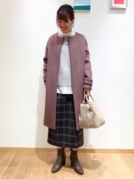「green label relaxing（グリーンレーベルリラクシング）のアイテム（その他アウター）」を使った、西村（nishimura）さん（レディース・163cm）の冬コーディネート