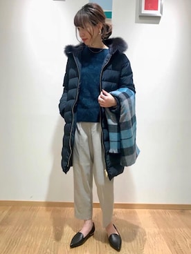 「一押しのアウタースタイル」｜「アイテム（ダウンジャケット/コート）」を使った、西村（nishimura）さん（レディース・163cm）の冬コーディネート