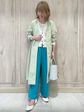 「green label relaxing（グリーンレーベルリラクシング）のアイテム（その他アウター）」を使った、西村（nishimura）さん（レディース・163cm）の春コーディネート