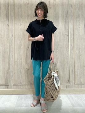 「green label relaxing（グリーンレーベルリラクシング）のアイテム（財布/小物）」を使った、西村（nishimura）さん（レディース・163cm）の春コーディネート