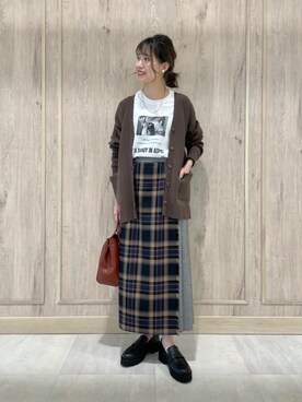 「green label relaxing（グリーンレーベルリラクシング）のアイテム（リング）」を使った、西村（nishimura）さん（レディース・163cm）の秋コーディネート