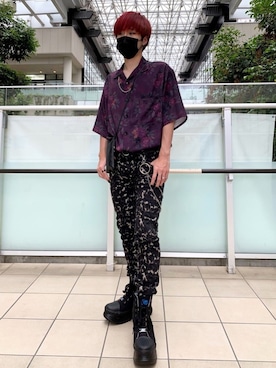 「バラ柄」｜「アイテム（財布/小物）」を使った、こーくんさん（メンズ・170cm）の春コーディネート