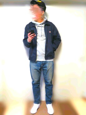 「Dickies（ディッキーズ）のアイテム（その他アウター）」を使った、samuraiofficeさん（メンズ・175cm）の冬コーディネート
