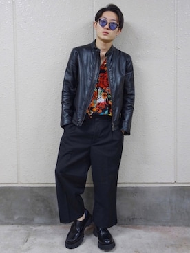「春めきシューズ」｜「アイテム（ブルゾン）」を使った、ゆーせーさん（メンズ・160cm）の春コーディネート