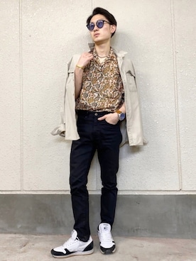 「アイテム（腕時計、ブルー系）」を使った、ゆーせーさん（メンズ・160cm）の春コーディネート
