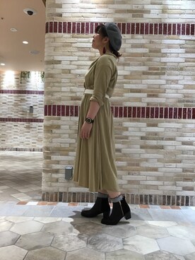 「オリエンタルトラフィック」｜「アイテム（シャツワンピース）」を使った、ORientalTRaffic アトレ川崎店さん（レディース・154cm）の秋コーディネート