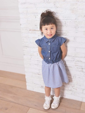 「2018ss」｜「アイテム（ワンピース/ドレス）」を使った、真琴さん（キッズ・100cm）の春コーディネート