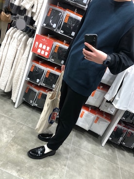 「白靴下」｜「アイテム（ローファー）」を使った、ひさん（メンズ・175cm）の秋コーディネート