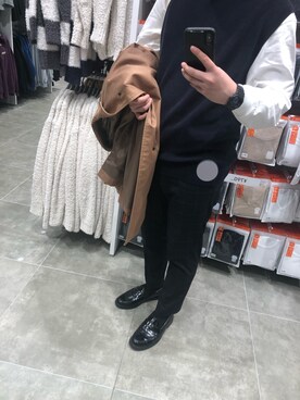 「niko and...（ニコアンド）のアイテム（ステンカラーコート）」を使った、ひさん（メンズ・175cm）の秋コーディネート
