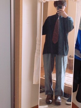 「Saint Laurent（サンローラン）のアイテム（フォーマルスーツ/小物）」を使った、AOさん（メンズ・162cm）の秋コーディネート