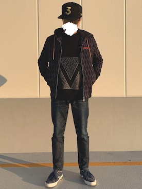 「H&M（エイチ・アンド・エム）のアイテム（その他アウター）」を使った、LIFEさん（メンズ・170cm）の冬コーディネート