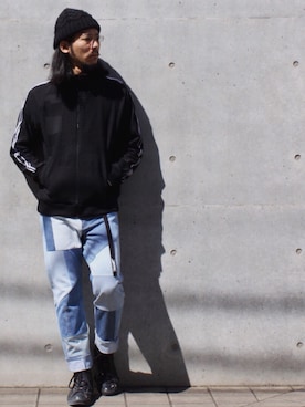 「アイテム（ジャージ）」を使った、タケダさん（メンズ・179cm）の春コーディネート