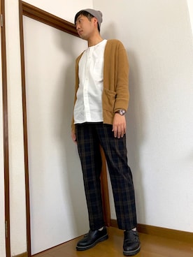 「Right-on（ライトオン）のアイテム（カーディガン/ボレロ）」を使った、Y.KAMIYAさん（メンズ・176cm）の春コーディネート