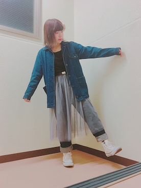 「青文字系」｜「アイテム（ジャケット/アウター）」を使った、ミヅキさん（レディース・150cm）の春コーディネート
