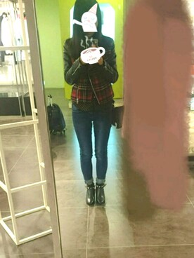 「Etam（エタム）のアイテム（ジャケット/アウター）」を使った、haruさん（レディース・154cm）の冬コーディネート