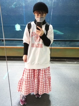 「miniyu（ミニュウ）のアイテム」を使った、5856dadatさん（レディース・155cm）の春コーディネート