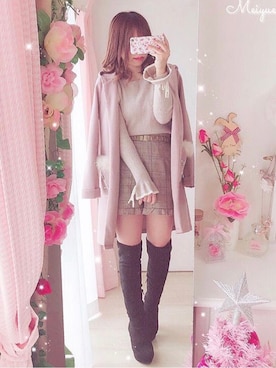 「tocco closet（トッコ　クローゼット）のアイテム（その他アウター）」を使った、美月 ♡⃜ 𝑚𝑒𝑖𝑦𝑢𝑒さん（レディース・150cm）の冬コーディネート