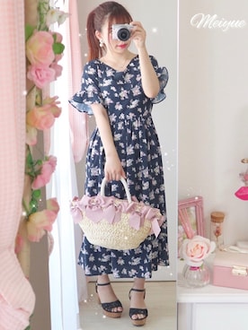 「axes femme（アクシーズファム）のアイテム（トートバッグ）」を使った、美月 ♡⃜ 𝑚𝑒𝑖𝑦𝑢𝑒さん（レディース・150cm）の春コーディネート