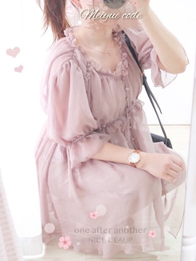 「one after another NICE CLAUP（ワンアフターアナザーナイスクラップ）のアイテム（チュニック、ブラウン系）」を使った、美月 ♡⃜ 𝑚𝑒𝑖𝑦𝑢𝑒さん（レディース・150cm）の春コーディネート