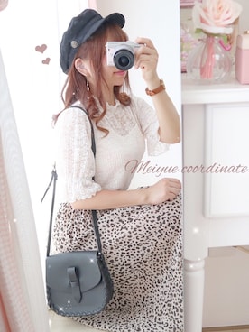 「one after another NICE CLAUP（ワンアフターアナザーナイスクラップ）のプリーツ加工プチハイレーストップス（Tシャツ/カットソー）」を使った、美月 ♡⃜ 𝑚𝑒𝑖𝑦𝑢𝑒さん（レディース・150cm）の秋コーディネート