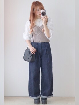 「アプレジュール」｜「アイテム（ローファー）」を使った、美月 ♡⃜ 𝑚𝑒𝑖𝑦𝑢𝑒さん（レディース・150cm）の春コーディネート
