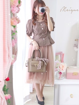 「le reve vaniller（ル レーヴ ヴァニレ）のアイテム」を使った、美月 ♡⃜ 𝑚𝑒𝑖𝑦𝑢𝑒さん（レディース・150cm）の秋コーディネート