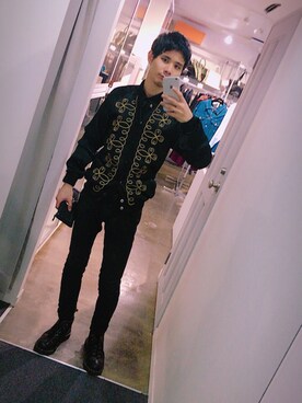 「SAINT LAURENT PARIS（サンローランパリ）のアイテム（ブルゾン）」を使った、ちゃんこ鍋さん（メンズ・163cm）の夏コーディネート