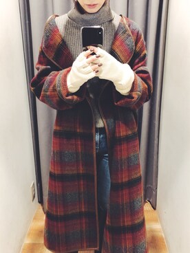 「Ungrid（アングリッド）のアイテム（手袋）」を使った、福本 茉以さん（レディース・160cm）の冬コーディネート