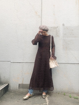 福本 茉以さん（レディース・160cm）の秋コーディネート